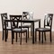 Baxton Studio Sylvia Grey Upholstered and Brown Finished 5-Piece Dining Set 142-8028-8026 - alternate 6